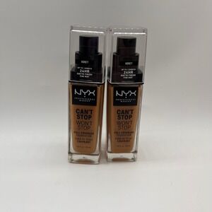NYX Foundation Can't Stop‎ Won't Stop Full Coverage Honey 2pc Womens